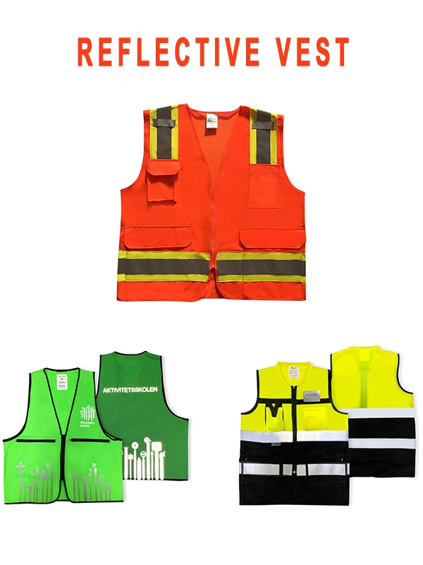 10%off Wholesale Safety Vests High Visibility Orange Clothing Outdoor Night Running Protective Construction Reflective Safety Workwear Vest