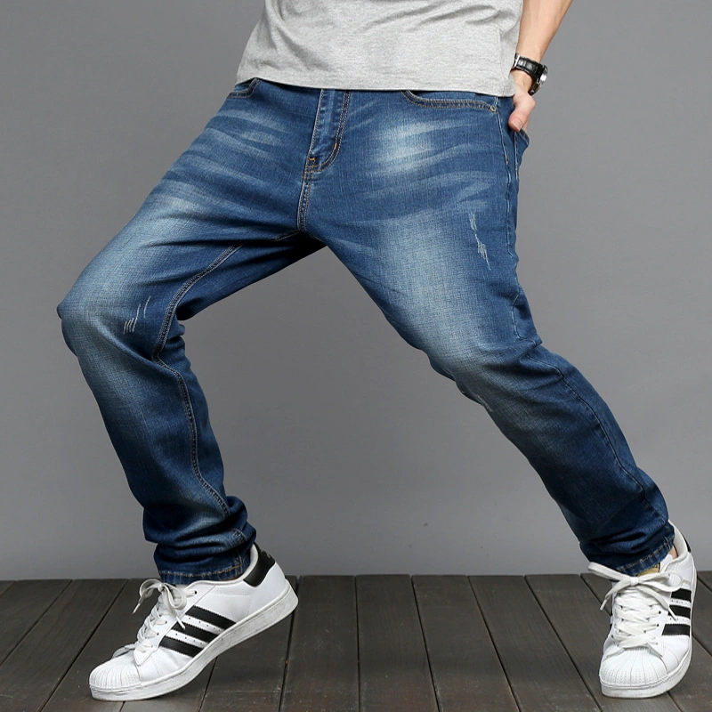 Men&prime;s Jeans Plus Size Spring and Summer Stretch Thin Long Pants Wholesale