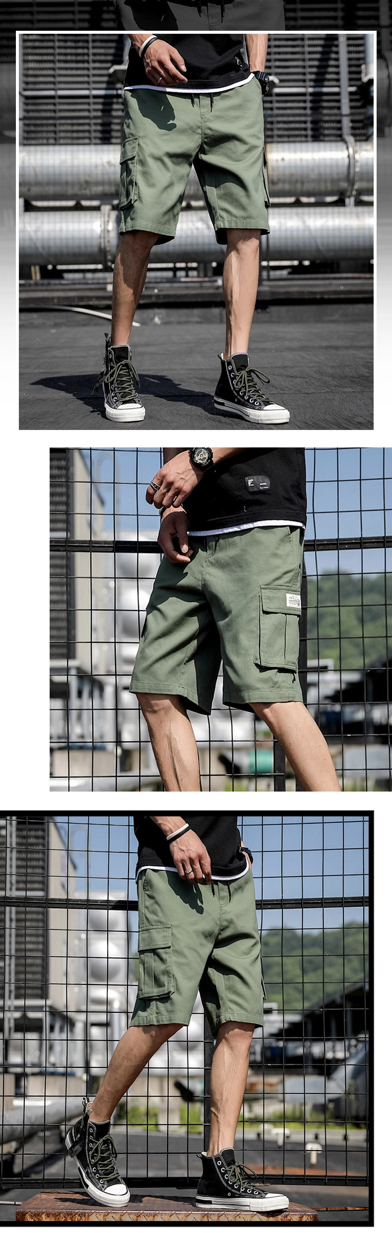 2023 Customized Men Casual Cargo Shorts Cotton Pants