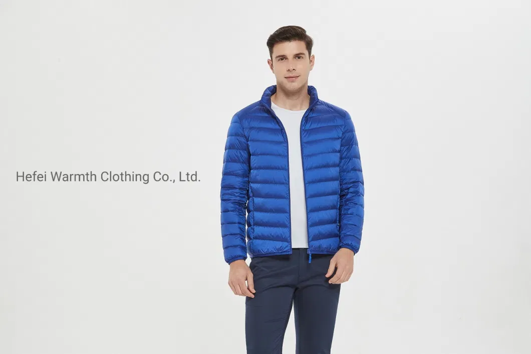 OEM Waterproof Logo Fashion Warm Mens Clothing Winter Padded Puffer Ultra Light Men Down Jacket