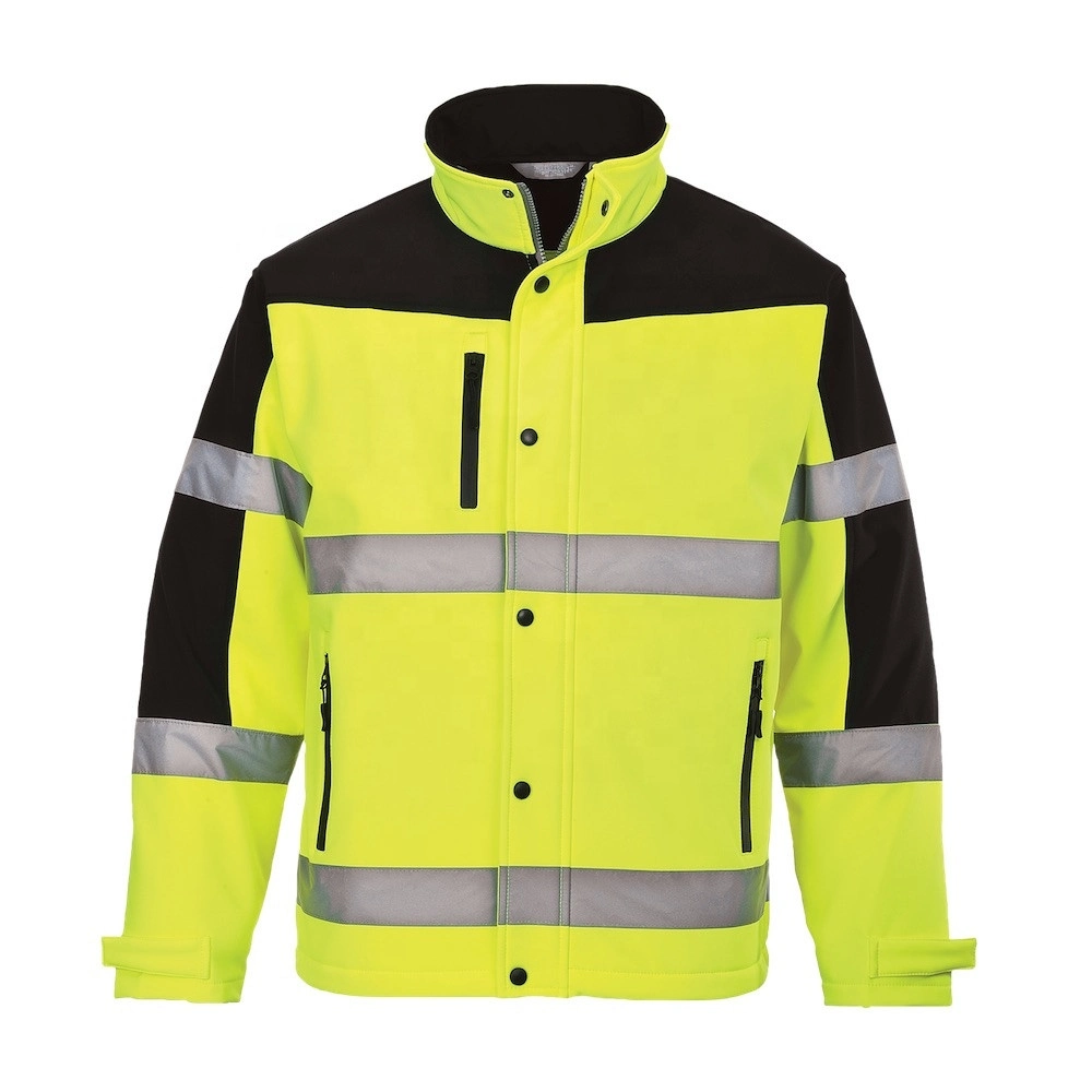 Protective Clothing Hi Viz Waterproof Polyester Highway Reflective Safety Jacket Meet En20471 Standard