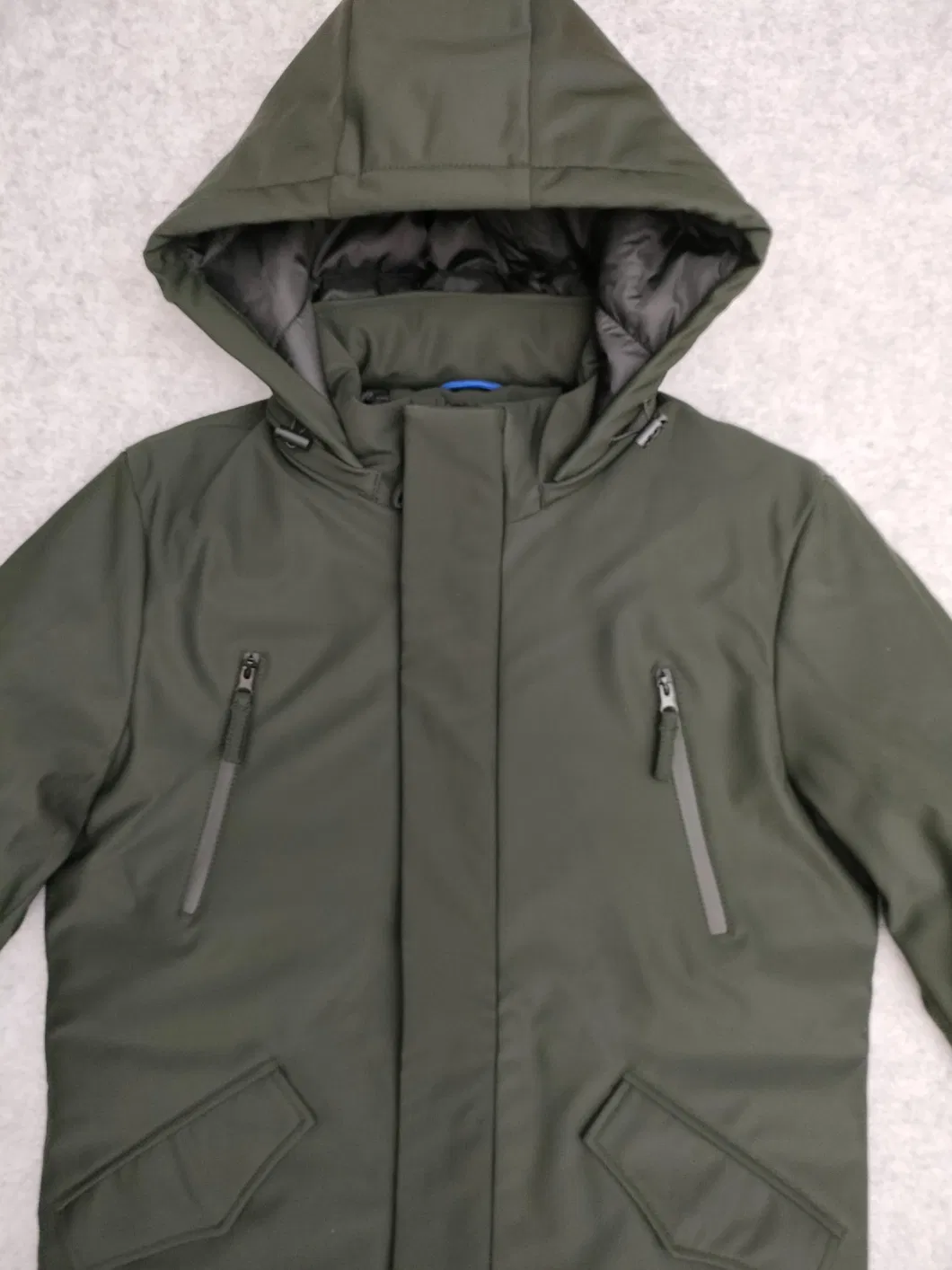 Man Top Quality Workmanship Stretch Nylon Fabric Hoodie Spandex Jacket Waterproof Zipper Outdoor Coat