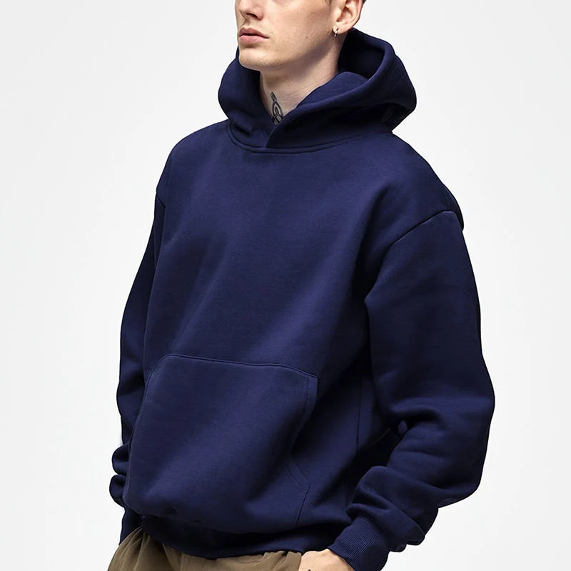 Custom High Quality Soft Cotton Fleece Hoody Puff Print Plain Oversized Heavyweight 480GSM Hoodies Men with Private Label