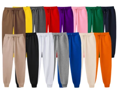 Basic Unisex Jersey Sweatpants Fleece Joggers with Drawstring, Sports Pants