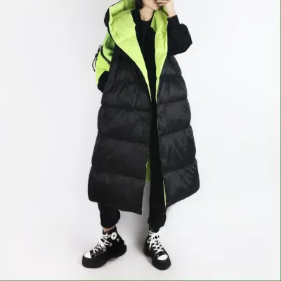 Down Vest Autumn and Winter New Long Hooded Vest Down Jacket Women Thick Warm Vest