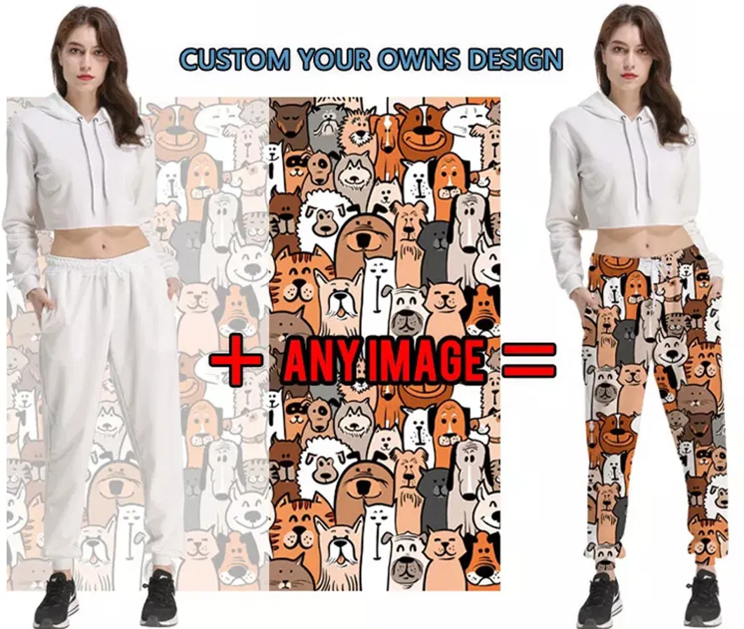 Aibort 2022 Custom Sublimation Drawstring Gym Sweatpants Streetwear Gym Oversized Stripe Women Heavyweight Sweatpants
