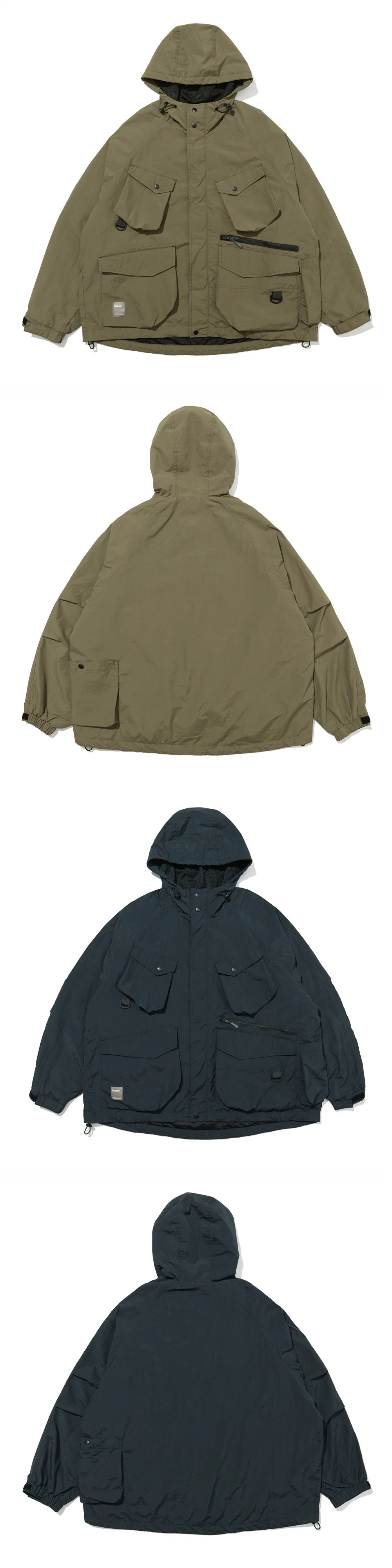 Top Quality OEM Men&prime;s Hooded Multi-Pocket Functional Work Clothes Fashion Street Loose Outdoor Waterproof Jacket/Jackets/Coat/Outercoat/Overcoat/Windbreaker