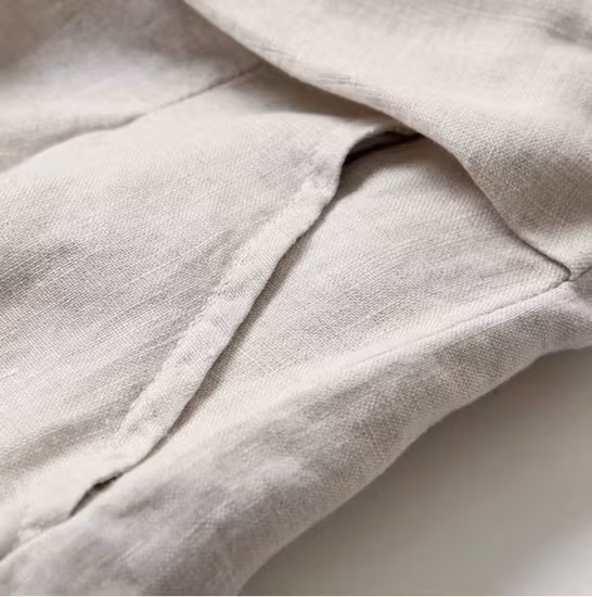 Linen Print Solid Color Casual Fashion Loose Belt Pants or Culottes