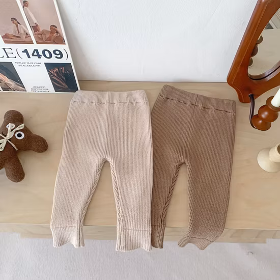 Abckids Wholesale Knitted Cotton Lace Cute Girls Pant Kids Baby Girl Leggings Soft Pants