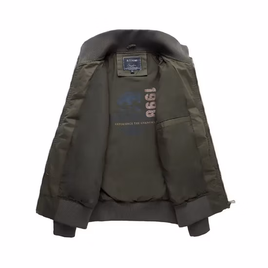 Mens Clothing Designs Hip Hop Windproof Puffy Bomber Jacket Custom Distressed Jackets